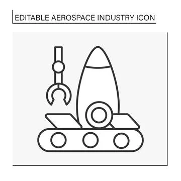 Rocket details line icon Stockillustratie