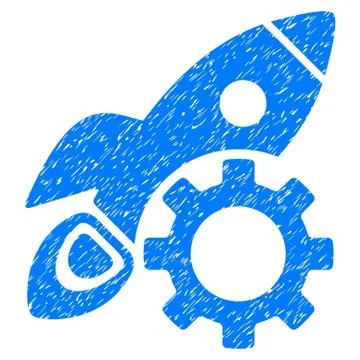 Rocket Development Grainy Texture Icon Illustrazione stock
