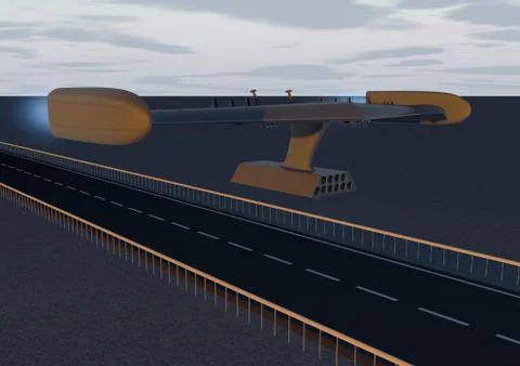 Rocket drone (highway) Stock Illustration