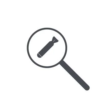 Rocket drop location icon. Potential danger icon Stock Illustration