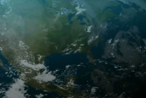 Rocket with earth NTSC Stock Footage 110512