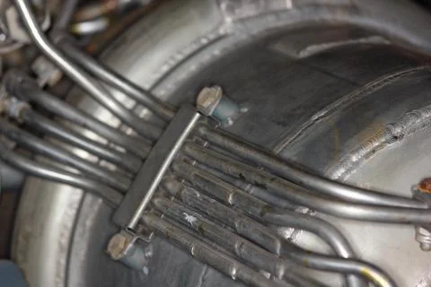Rocket Engine Fuel Injector Lines Abstract Detail Stock Photos