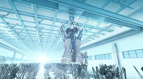 Rocket engine hangar Stock Footage 47858363