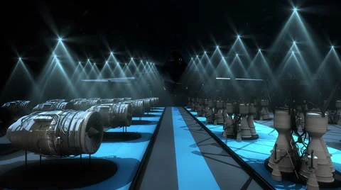 Rocket engine hangar 스톡 동영상 47858365