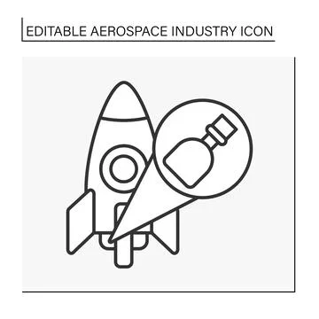 Rocket engine line icon Stock Illustration