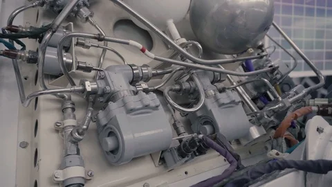 Rocket engine in Space museum. Close up Stock Footage 111132966
