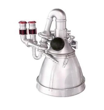 Rocket engines, engine nozzles. Isolated on white backgroung. Stock Photos