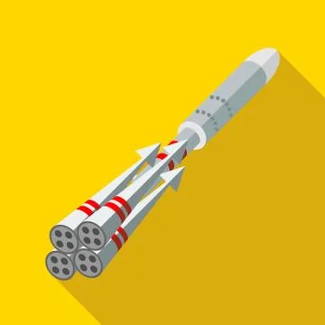 Rocket engines icon, flat style Stock Illustration