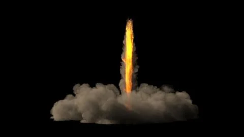 Rocket exhaust from a rocket launch. 3D Rendering Stock Illustration