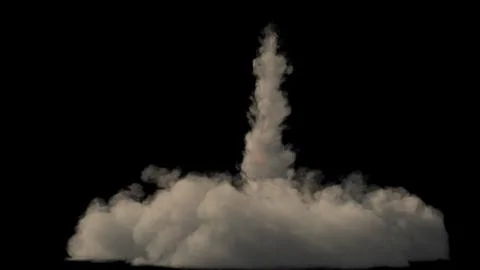 Rocket exhaust from a rocket launch. 3D Rendering Stock Illustration