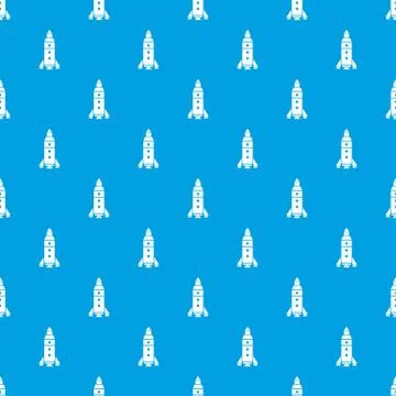 Rocket exploration pattern seamless blue Stock Illustration