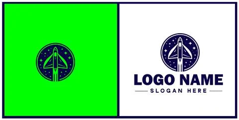 Rocket fast space flying logo icon vector for business brand app icon rocke.. Stock Illustration