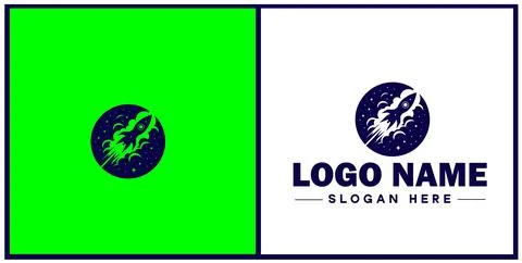Rocket fast space flying logo icon vector for business brand app icon rocke.. Stock Illustration