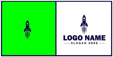 Rocket fast space flying logo icon vector for business brand app icon rocke.. Illustrazione stock