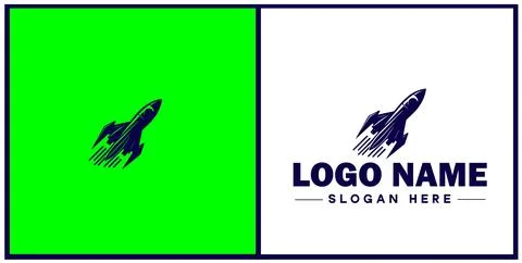 Rocket fast space flying logo icon vector for business brand app icon rocke.. Stock Illustration