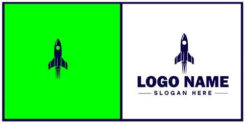 Rocket fast space flying logo icon vector for business brand app icon rocke.. Stock Illustration