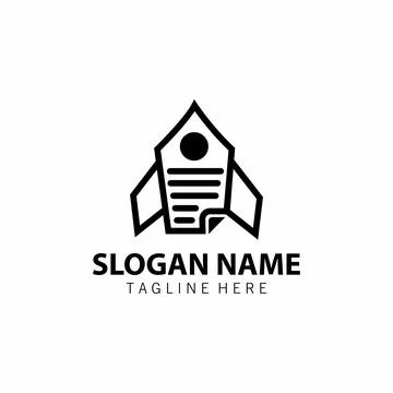 Rocket file Logo design vector Stock Illustration