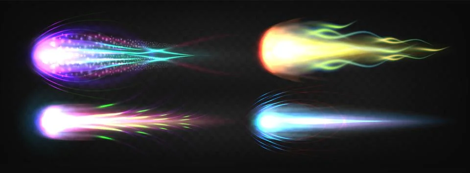 Rocket fire trail effect with flame jet propulsion Illustrazione stock