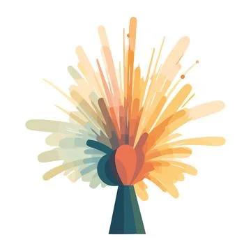 Rocket firework exploding celebrating icon Stock Illustration