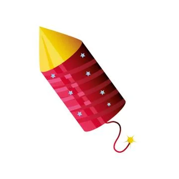 Rocket firework explosive on white background Stock Illustration