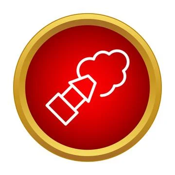 Rocket firework launching smoke outline icon Ilustración de archivo