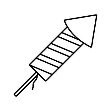 Rocket firework line style icon Stock Illustration