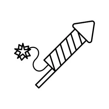Rocket firework line style icon Stock Illustration
