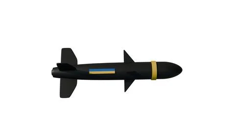A rocket with the flag of Ukraine on a white background, used for themes of m 스톡 일러스트