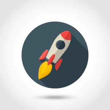 Rocket flat icon Stock Illustration