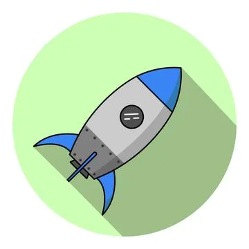 Rocket Flat Icon Stock Illustration