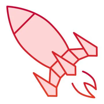 Rocket flat icon. Spaceship vector illustration isolated on white. Launch Stock Illustration
