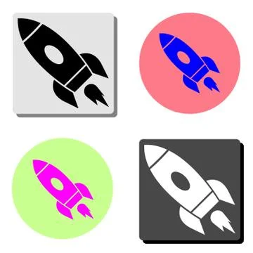 Rocket. flat vector icon Stock Illustration