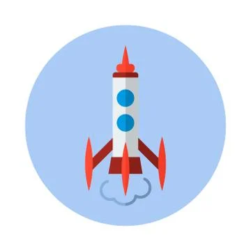 Rocket, flat vector icon. rocket icon b Stock Illustration