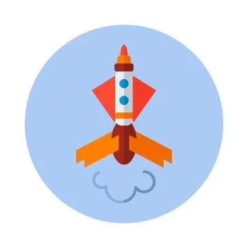 Rocket, flat vector icon. rocket icon c Stock Illustration