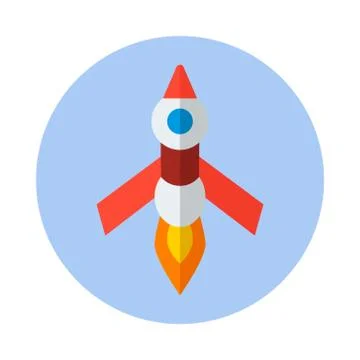 Rocket, flat vector icon. rocket icon f Stock Illustration