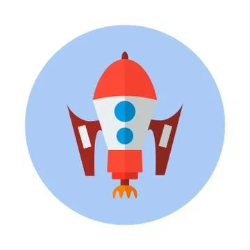 Rocket, flat vector icon. rocket icon i Stock Illustration