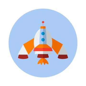 Rocket, flat vector icon. rocket icon e Stock Illustration