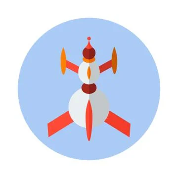 Rocket, flat vector icon. rocket icon a Stock Illustration