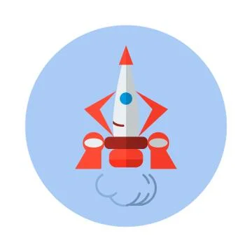 Rocket, flat vector icon. rocket icon d Stock Illustration