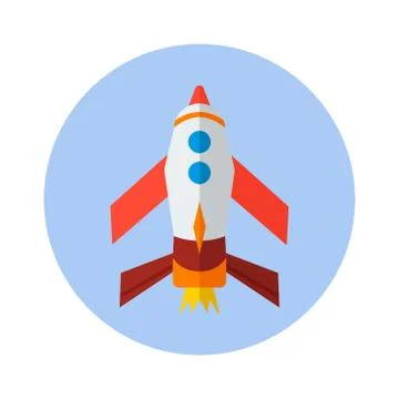 Rocket, flat vector icon. rocket icon h Stock Illustration