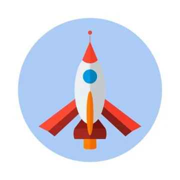 Rocket, flat vector icon. rocket icon g Illustrazione stock