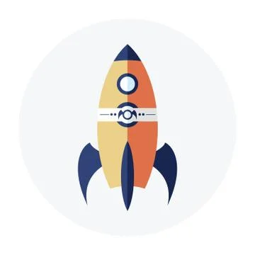 Rocket, Flat Vector Icon. Rocket Icon Stock Illustration