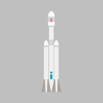 Rocket flat vector illustration. Stock Illustration