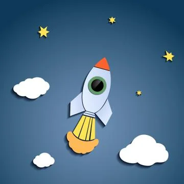 Rocket flies against the sky Stock-Illustration