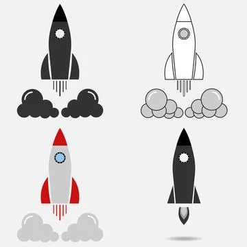 The rocket flies up Stock Illustration