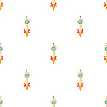 Rocket flies pattern seamless vector Stock Illustration