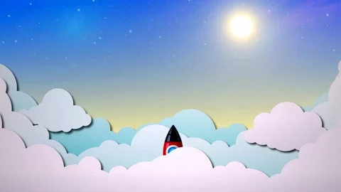 Rocket flight in the sky Stock-Footage 106806828