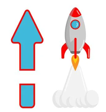 Rocket fly. Business idea start up concept. Stock Illustration