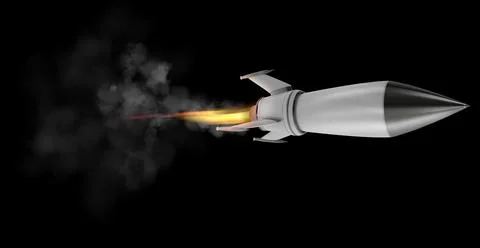 Rocket that fly fast. 3d rendering Stock Illustration
