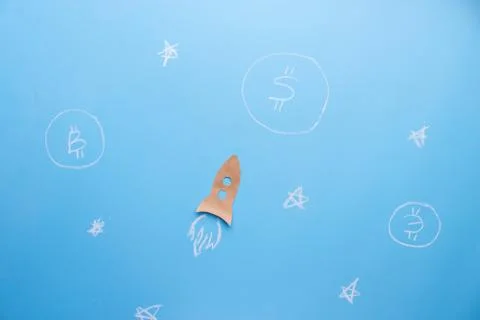 Rocket fly in the sky Stock Photos